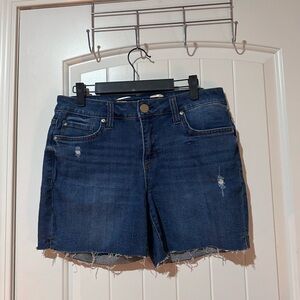 Seven7 Blue Jean Shorts with Distressed Frayed Hem Size 4
